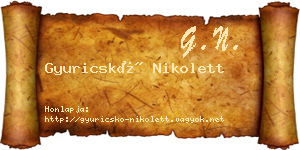 Gyuricskó Nikolett névjegykártya